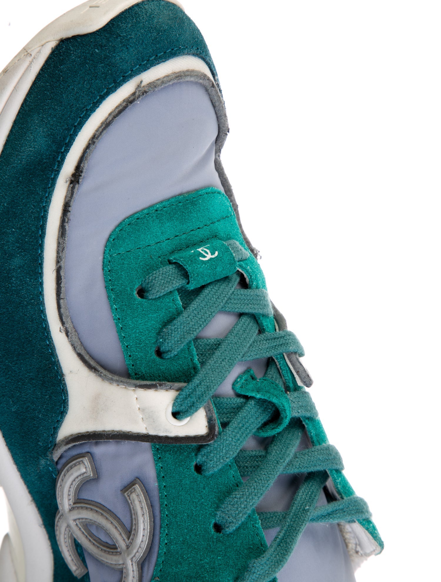 Chanel Interlocking CC Logo Suede Sneakers